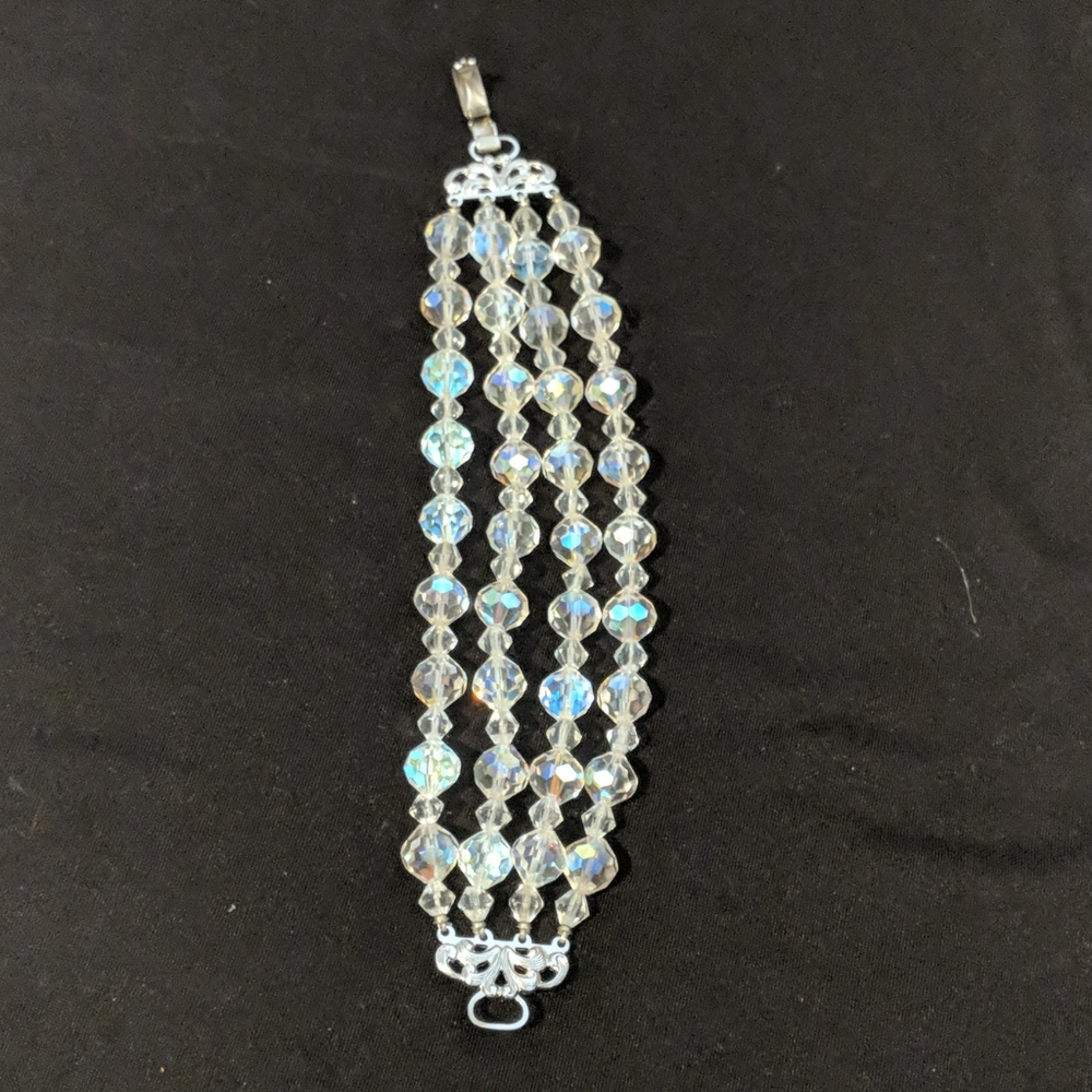Four strand Aurora Borealis bracelet